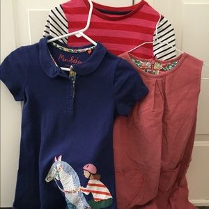 3 Mini Boden size girls 9-10 dresses/jumpers.